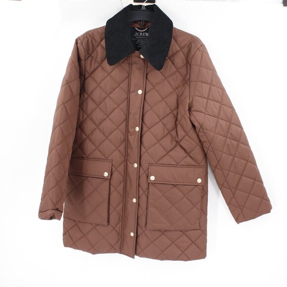 J Crew Jacket Womens Medium Tall Heritage Quilted Barn Coat Puffer Primaloft MT - Picture 1 of 14